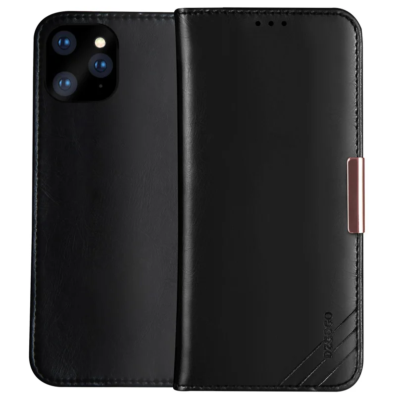 DZGOGO настоящая натуральная коровья кожа чехол для iPhone 11 Pro Max Кошелёк на магните Чехол-книжка