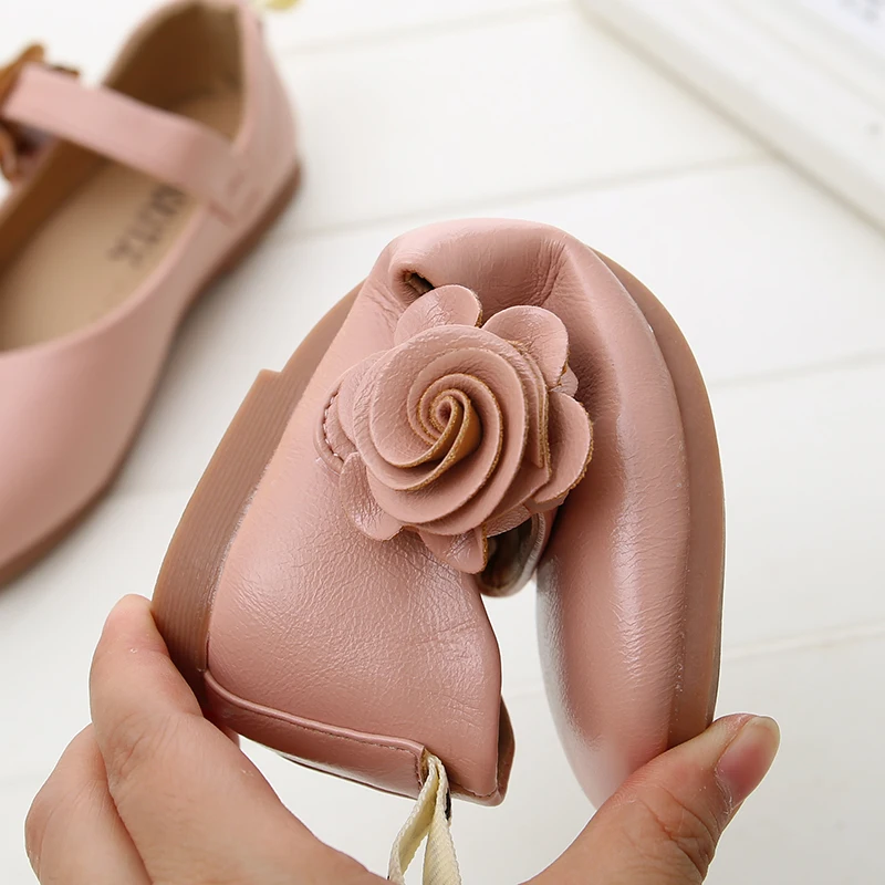 Балетки для девочек с круглым носком Цветочная обувь принцесс Детские парадные