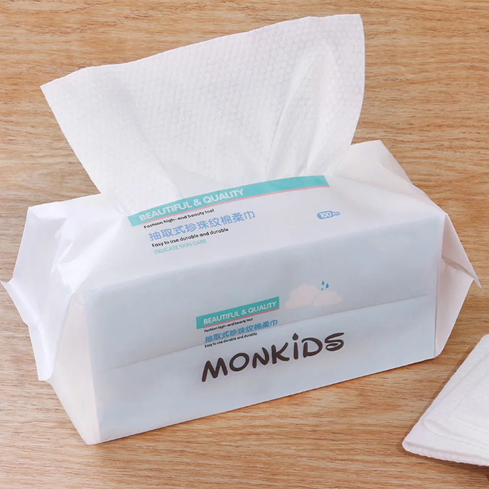 

100pcs Disposable Face Towel Thickened Cotton Single Use Facial Cleansing Makeup Remover Towel