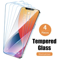 4pcs tempered protective glass on the for iphone 13 12 11 pro max screen protector film for iphone xr x xs max se 2020 glass