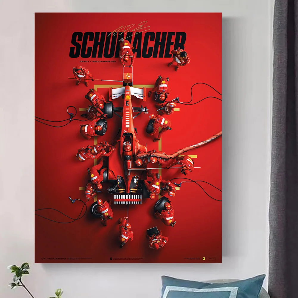 Автомобильный плакат гонки Формула 1 художественное украшение для автомобиля