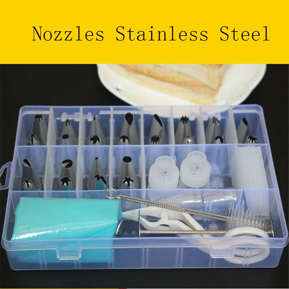 

Кондитерские насадки, 41 шт./компл., кондитерский мешок для украшения тортов, кондитерские насадки, конвертер для кексов, нержавеющая сталь, К...