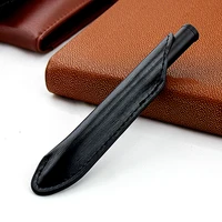 luxury mini full metal ballpoint pen 0 7mm balck ink portable roller pens black leather pencil bag