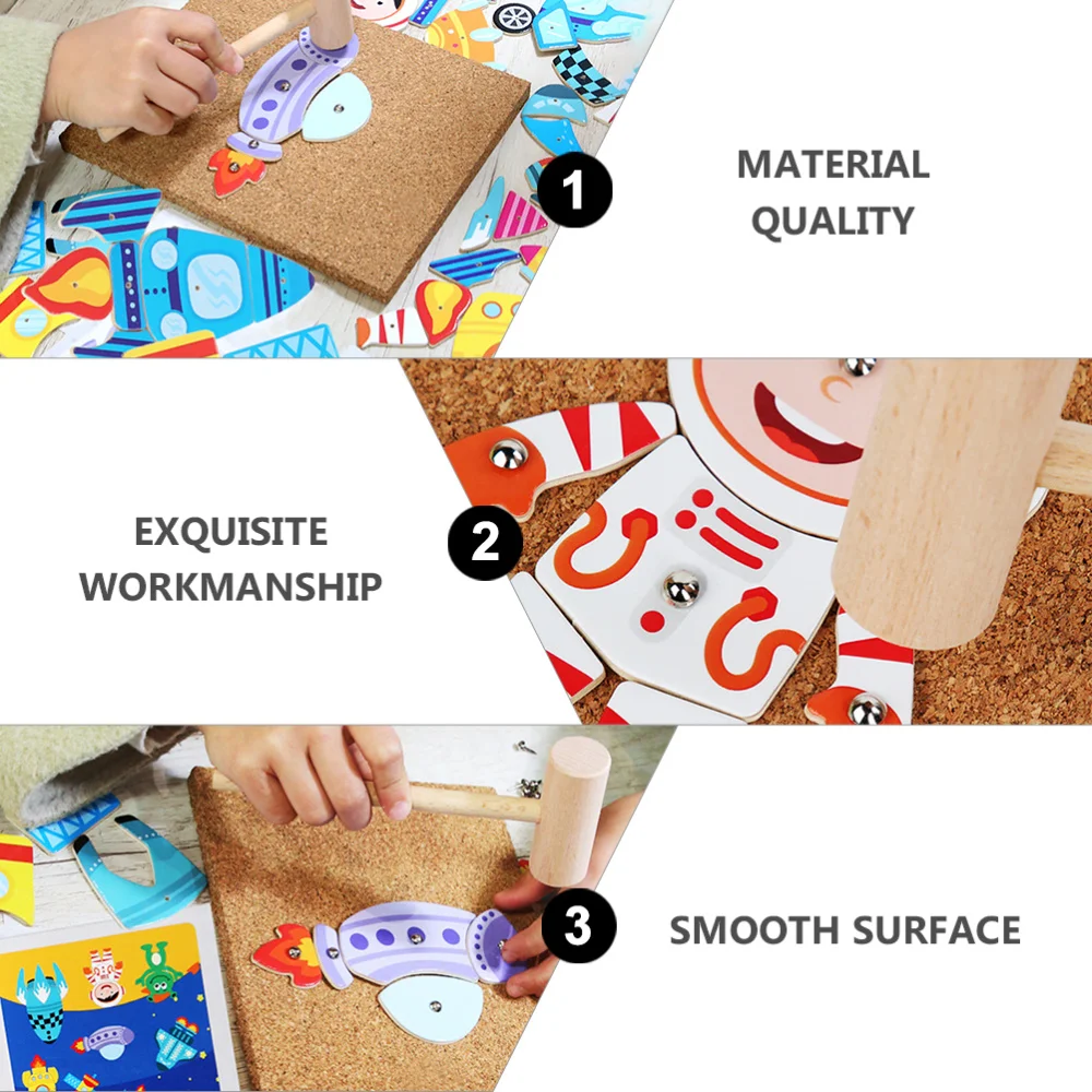 

1 Set Creative Nail Interesting Jigsaw Puzzle Funny Wooden Jigsaw Plaything