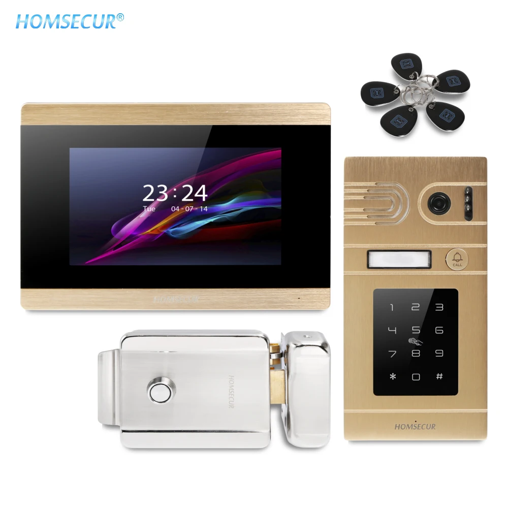 HOMSECUR 7 &quotВидео и Аудио Домашний Интерком + Алюминиевый Сплав Камера для Дома