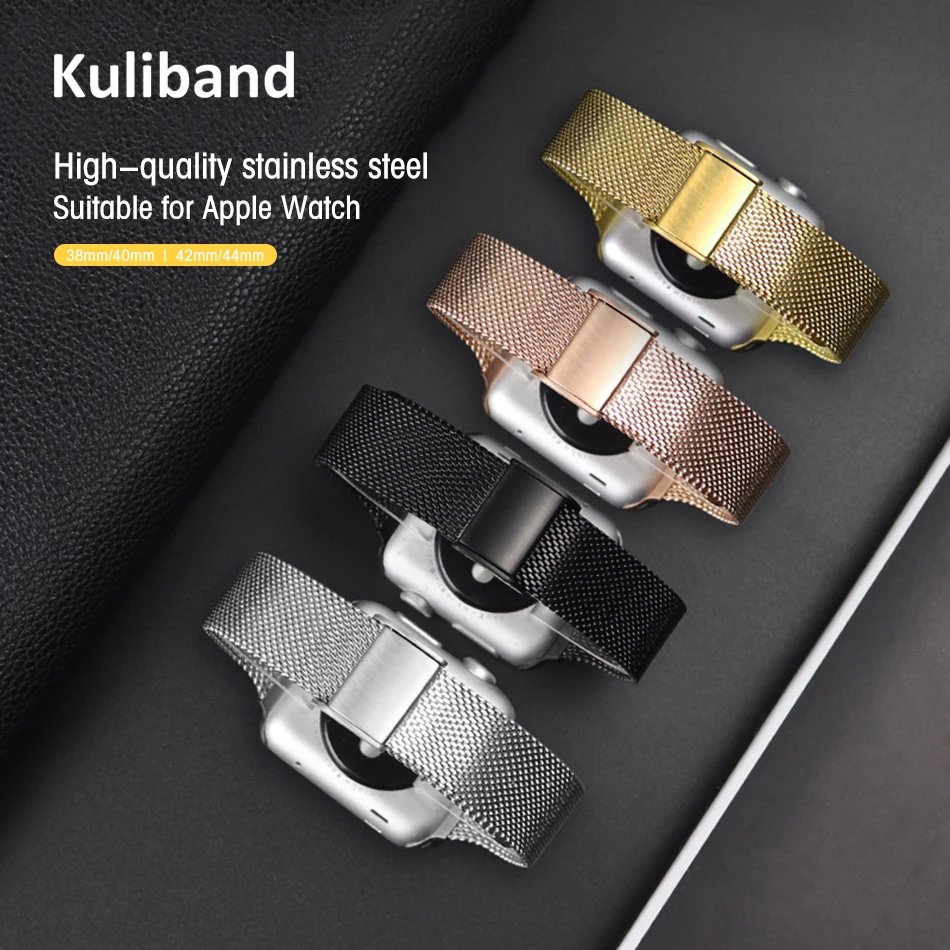 Slim Metal Strap for Apple Watch 7/6/SE/5/4/3/2/1 38mm 40mm 41mm Stainless Steel Watch band for iwatch 6 42mm 44mm 45mm Bracelet