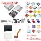 Экран IPS комплекты ЖК-экранов с предварительно вырезанным корпусом для GBA, SP, IPS, ЖК-экран V2 с подсветкой, чехол для корпуса консоли GBASP с кнопками