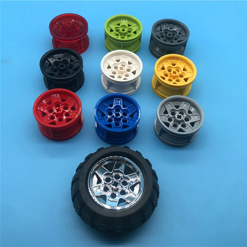 

Technology car building block moc-56908 + 61480 68.7x34mm off-road hub tire connector ev3 assembly toy