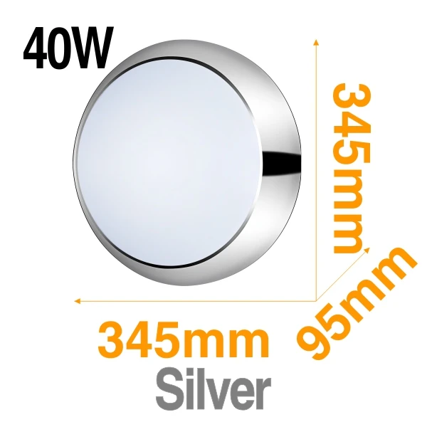 Silver 40W 6 Вт, 9 Вт, 13 Вт, 18 Вт, 24 Вт, 36 Вт, 40 Вт, 48 Вт, круглый светодиодный потолочный светильник, 220 В, теплый белый, холодный белый, современный светильник, ночной Светильник для внутреннего и наружного освещения - Цвет корпуса: Silver 40W