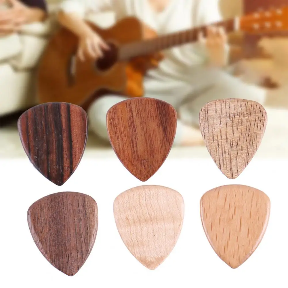 

Wood Guitar Picks Thin Portable Plectrum Celluloid Electric Smooth Wooden Bass Acoustic Guitar Pick for Musical Instruments
