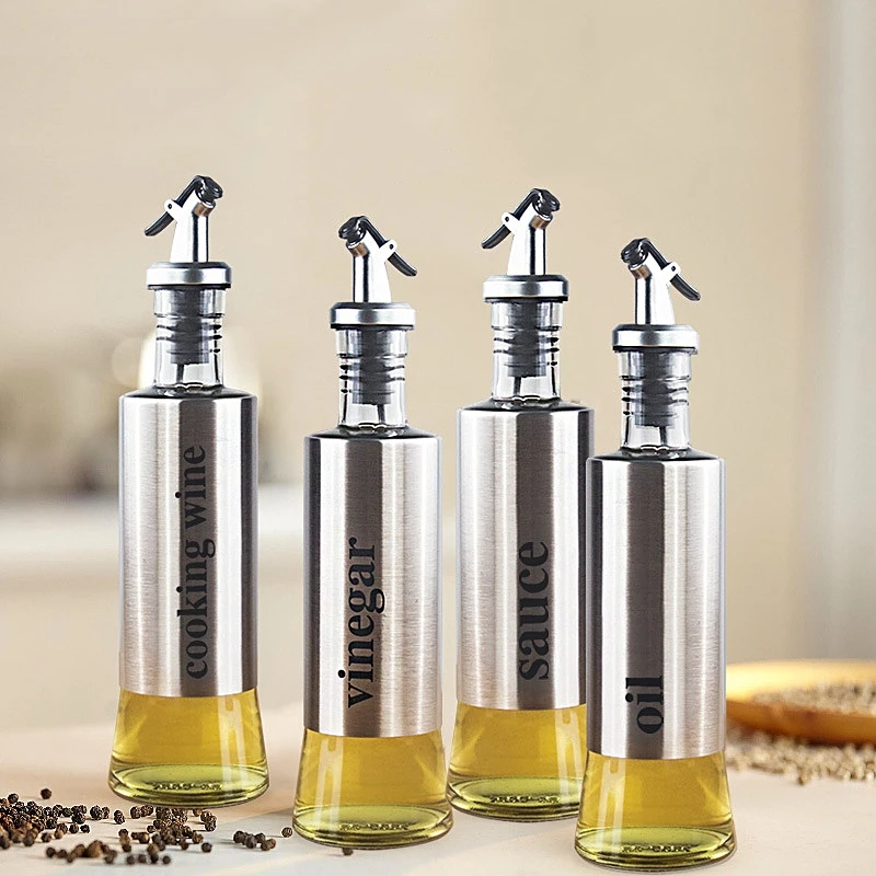 300 мл нержавеющая сталь стеклянный диспенсер оливкового масла может соевый соус