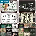 Постер с джином и тонизирующим эффектом, наклейки на стену, украшение для бара, ретро, Куба, Мохито, коктейльный металлический знак, табличка, Тики, украшение для бара, кухни