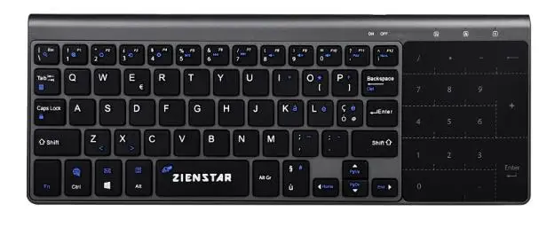 Italian Zienstar 2,4G Беспроводная мини-клавиатура с тачпадом и Numpad для Windows PC, ноутбука, Ios pad, Smart tv, HTPC IP tv, Android Box - Цвет: Italian