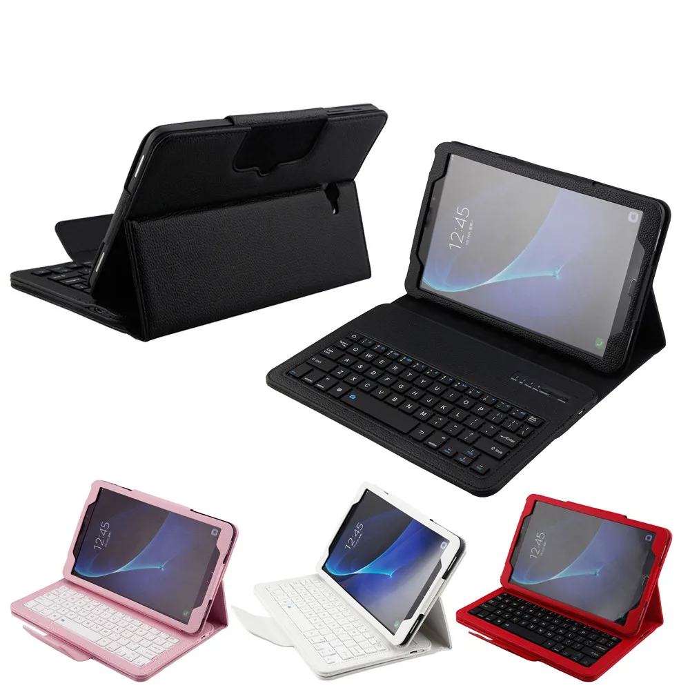 Bluetooth клавиатура чехол для Samsung Galaxy Tab A 10,1 T580 Funda+ пленка+ ручка клавиатура мини беспроводной