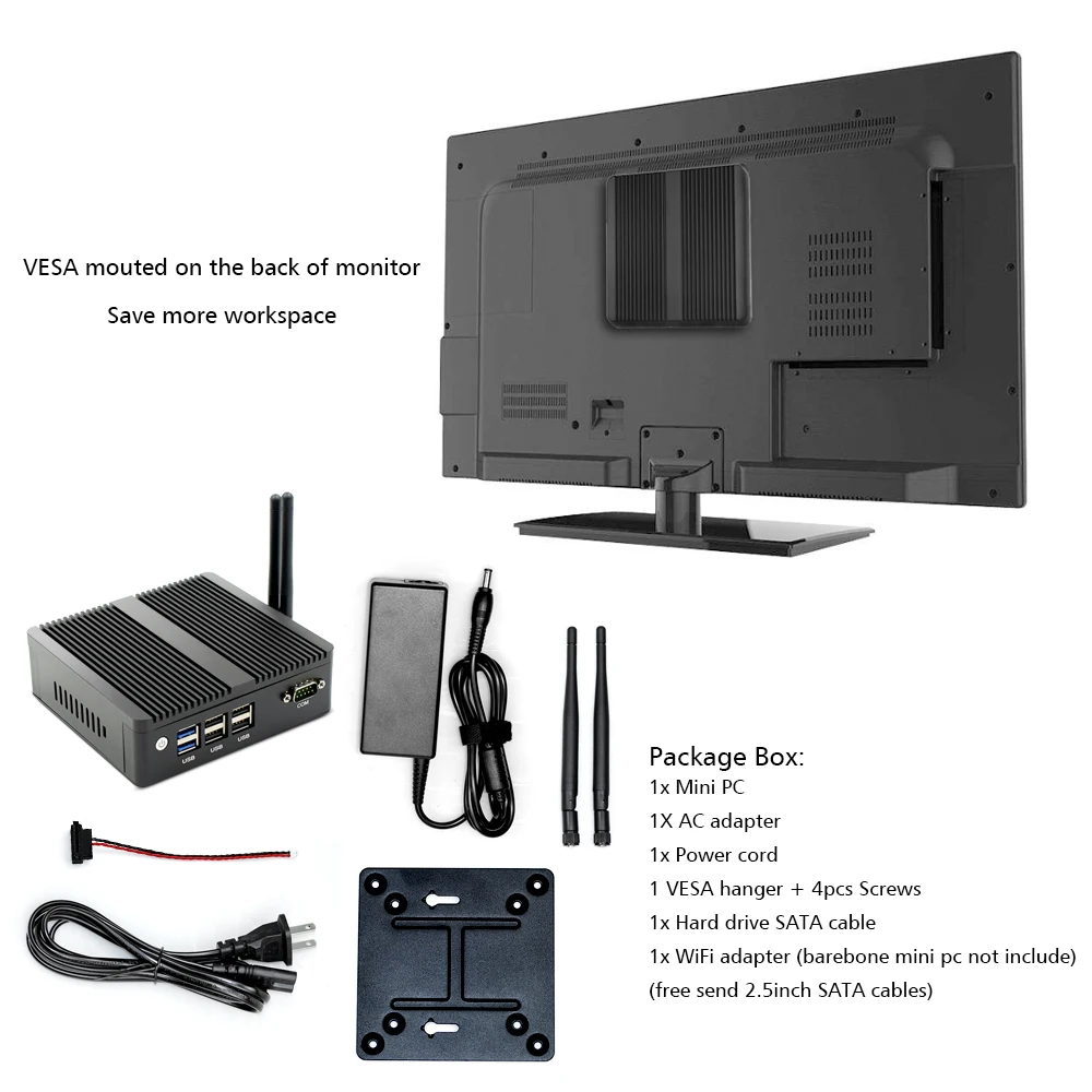 EGLOBAL четырехъядерный 3160 Мини ПК Windows 7 10 Pro Dual NICS WIFI Linux Pfsense маршрутизатор