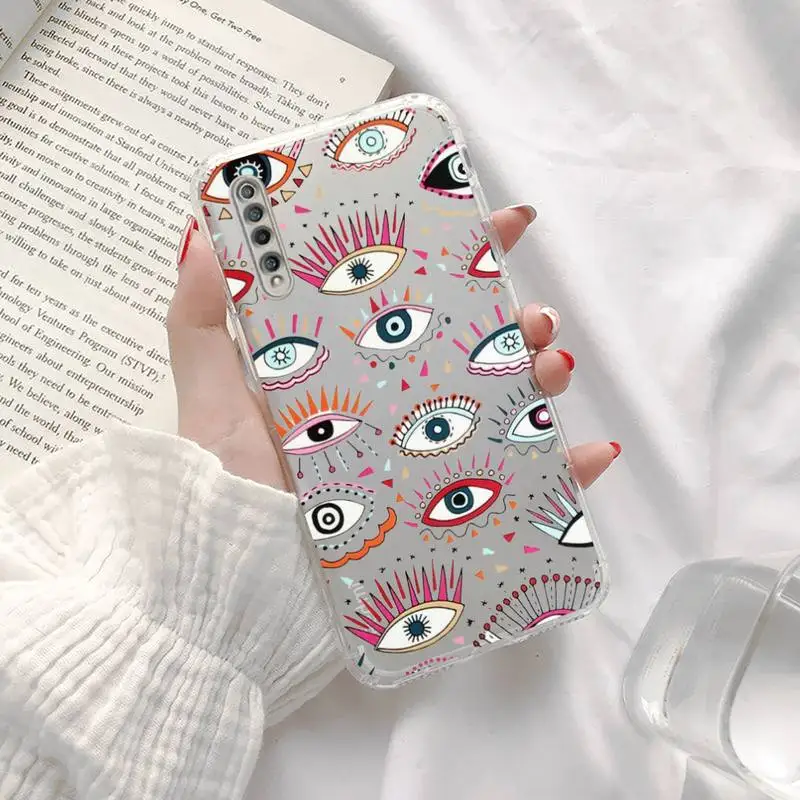 

Demon eyes minimalist design Phone Case Transparent for xiaomi Redmi note cc K 30 10 20 8 9 8 S E T X PRO