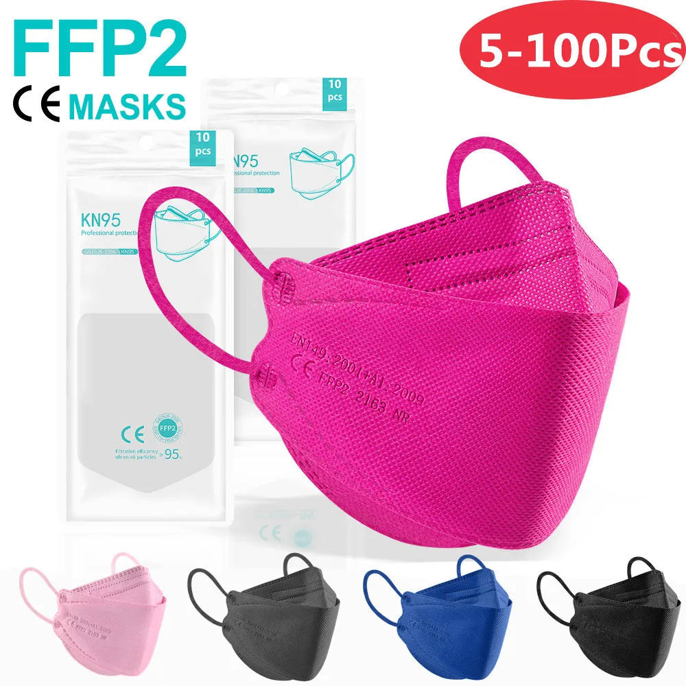 

Маска ffp2color kn95 10-100 шт., одобренная ce, для взрослых, гигиеническая, для лица