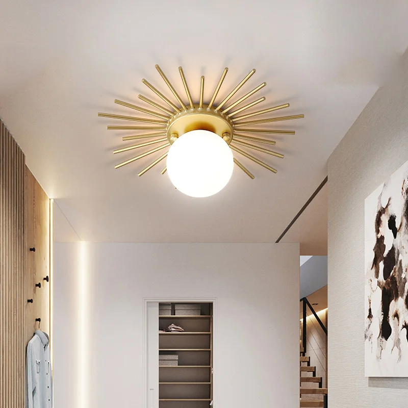 

Corridor lights aisle lights creative nordic minimalist modern balcony lights all copper crystal ceiling lights home lights porc