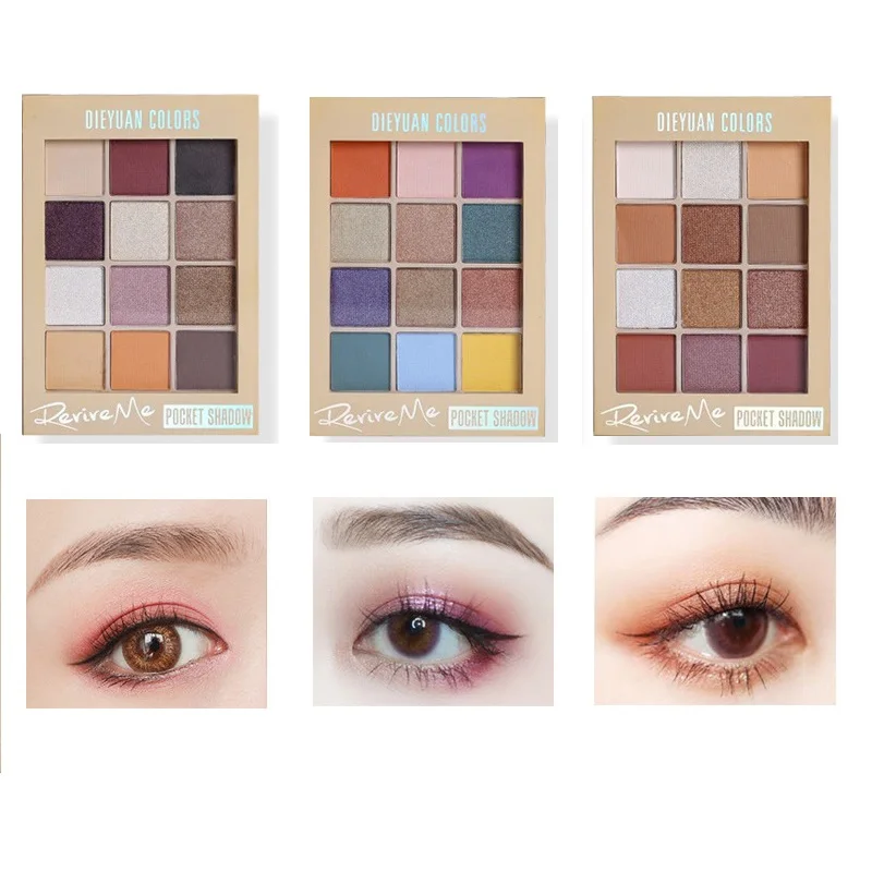 

12 цветов матовые тени для век Палитра мерцающие блестящие стойкие водостойкие косметические наборы для макияжа глаз