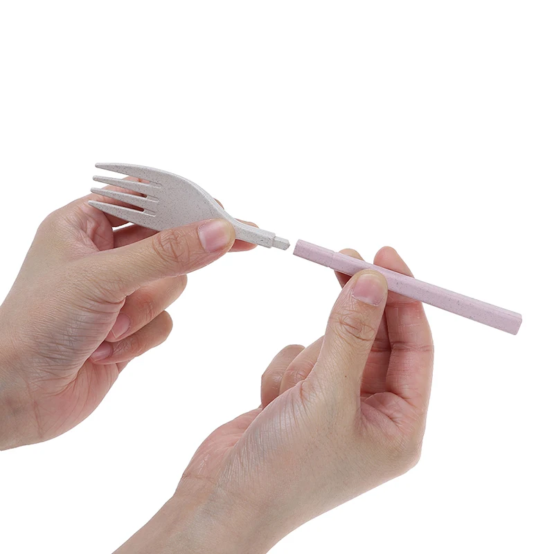 3 шт./компл. милые портативные дорожные столовые приборы для взрослых вилка из