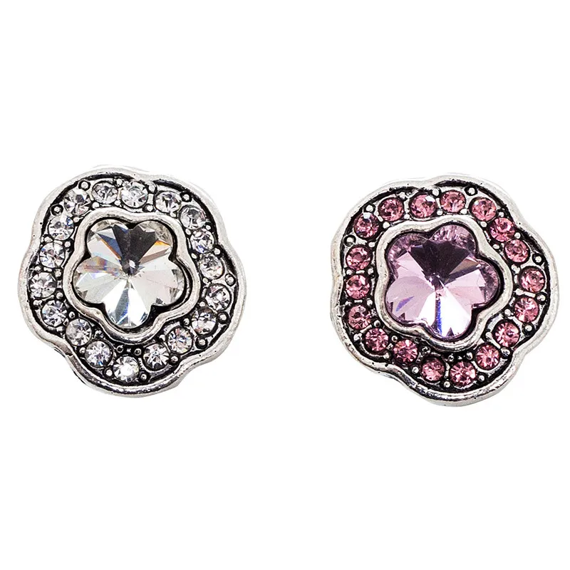 Новое прибытие оснастки кнопки с цветком горный хрусталь Fit имбирь браслет