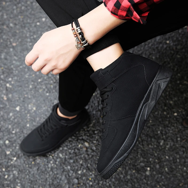 

Wild red casual board shoes Korean tide shoes men's shoes 2019 new winter fashion high-top platform sneakers