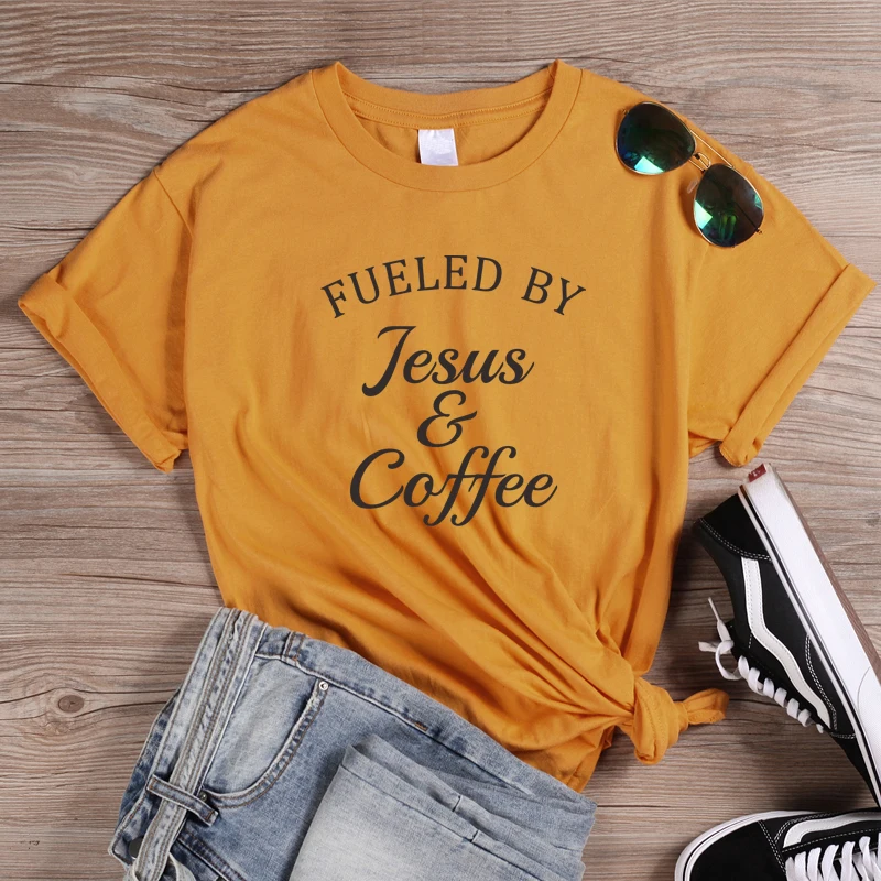 ONSEME футболка с рисунком Иисуса и кофе женские Религиозные христианские