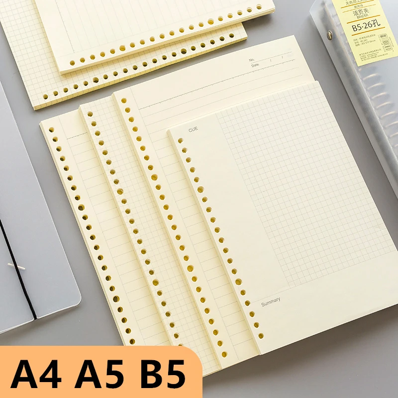 

A5 B5 A4 60 Sheets Simple Cover Diary Traveler Loose-leaf Notebook Simple Schedule Book 26 Holes Journal School Office Supplies