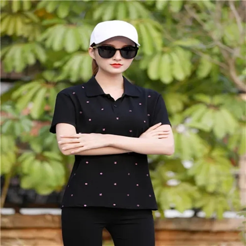 

2021 Women's Summer Clothing Short Sleeve Tops Polo Women's Sweatshirts T-shirts Korean Clothing blouse