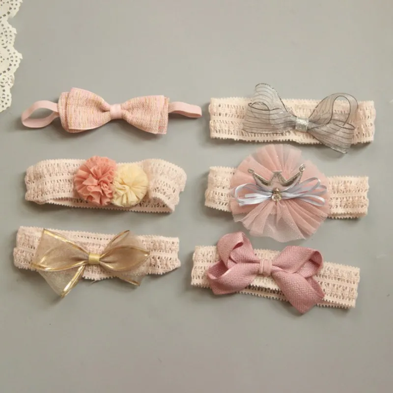 2019 Детская повязка для волос цветок девочки розовые Ленточные резинки маленьких