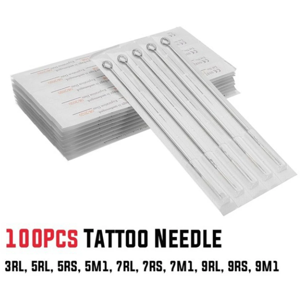 

200pcs/set Microblading Tattoo Needles Stainless Steel Tools Tips 3 5 7 9RL Tubes Matched Makeup Round Liner Accessory Curved