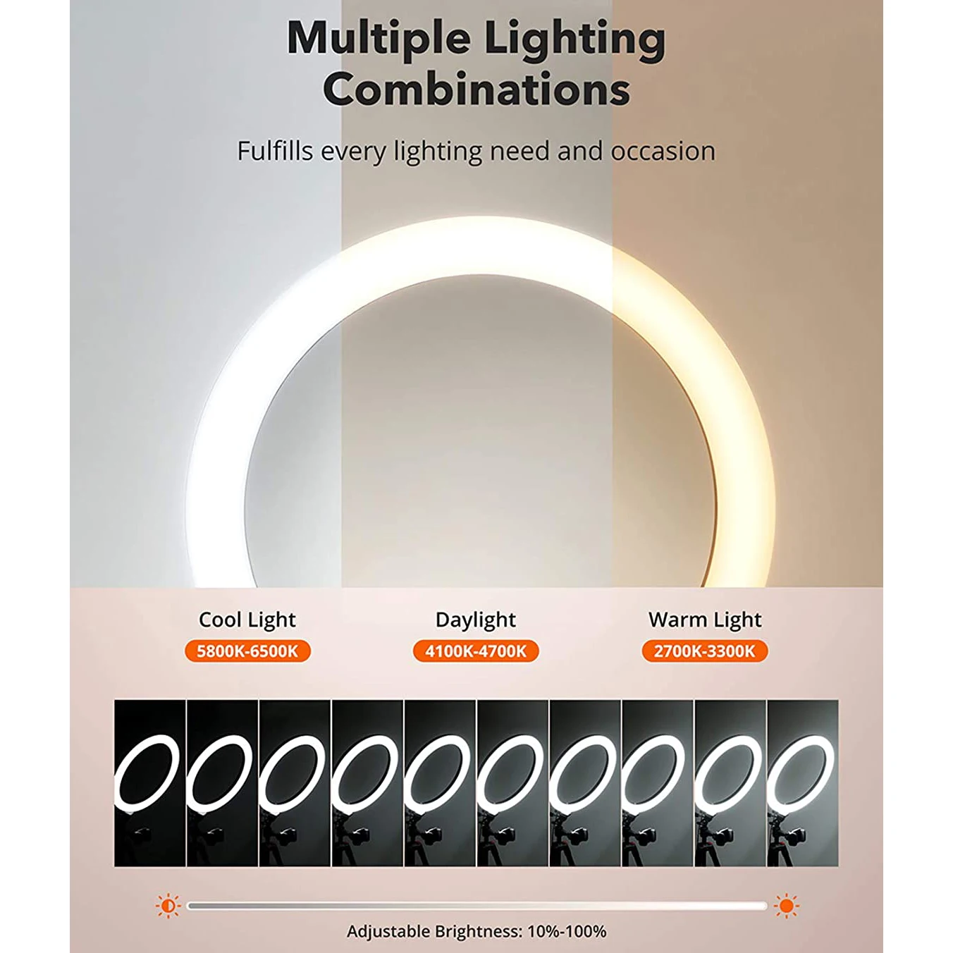10 ''селфи кольцевой светильник с подставкой для мобильного телефона настенный