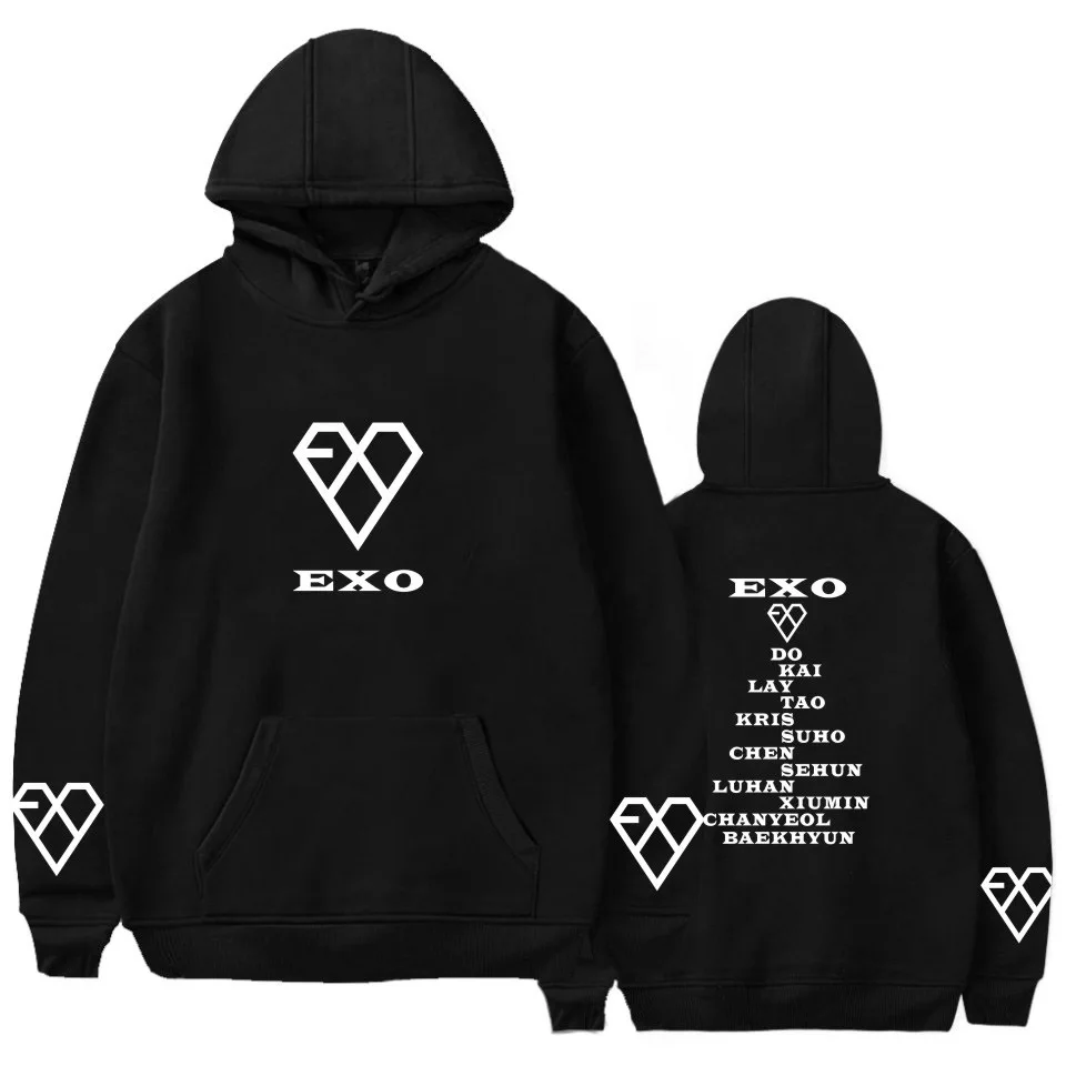 EXO Kpop толстовки для женщин/мужчин корейская мода хип хоп пальто Зимняя уличная