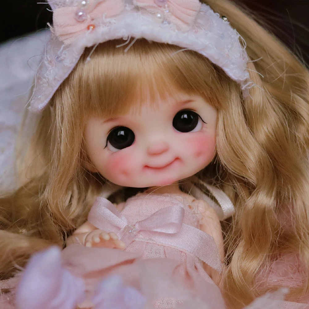 Голова куклы obitsu OB11 BJD 11 см кукла игрушки голова с макияжем смех EGGY ямочки сонный