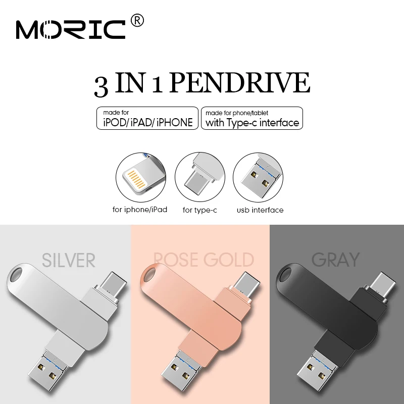 OTG USB флеш накопитель с возможностью поворота 256 ГБ 16 32 64 128 3 в 1 Micro флешка для