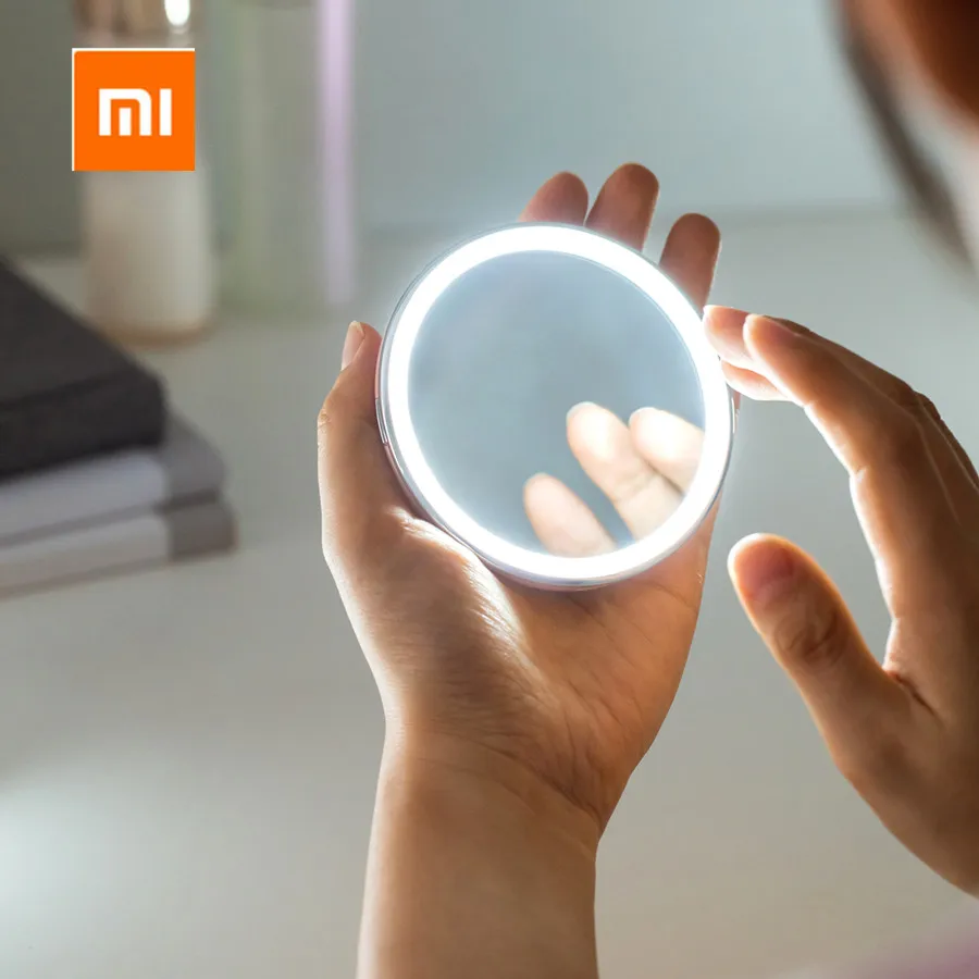 Xiaomi HD макияж зеркало сенсорное управление зондирование с светодиодный цвет