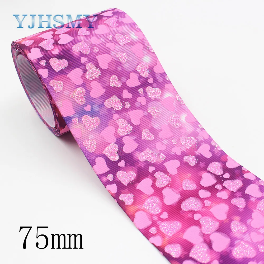 YJHSMY I 191203 2643 75 мм 2 ярда Красочные мультфильм горячие золотые серебряные ленты