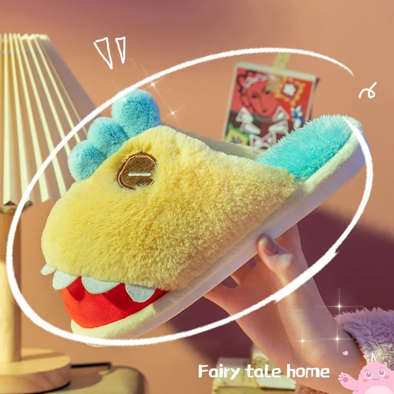 

Animal Shoes for Women and Men Cute Shark Cartoon Character Adorable Furry Slippers for Kids Warm Plush Flannel Lovers Home Shoe