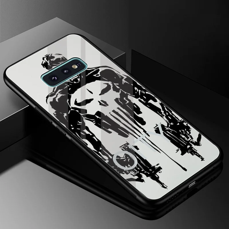 Каратель Frank закаленное Стекло Чехол Зеркало для samsung Galaxy A10 A20 A30 A40 A50 A60 A70 S7 край S8