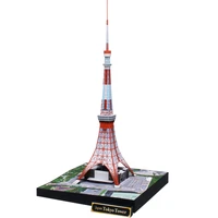 japan tokyo tower qingkong tv tower sky tree architecture paper model handmade diy homework aihao collection