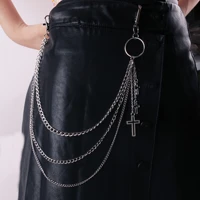 punk keys chain for pants women men cross keychain clip on chains pants belts punk jeans rock hip hop jewelry
