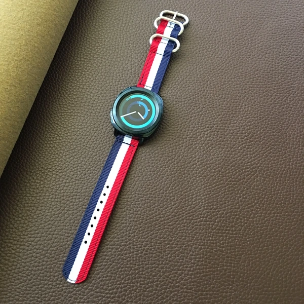 blue white red 22 мм 20 мм нейлоновый ремешок huami amazfit bip gtr для samsung gear S3 s2 sport Frontier Classic galaxy watch 42 мм 46 Band huawei gt 2 - Цвет ремешка: blue white red