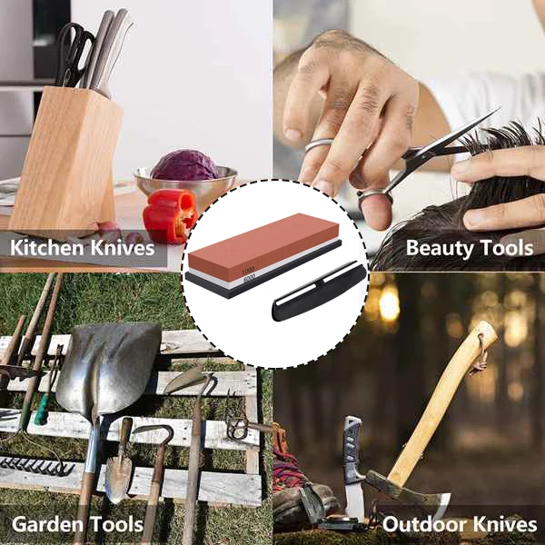 

Sharpening Stone,Whetstone Grit 1000/6000,2 in 1 Pair-Sided Knife Sharpener with Non-Slip Silicone Base & Angle Guide