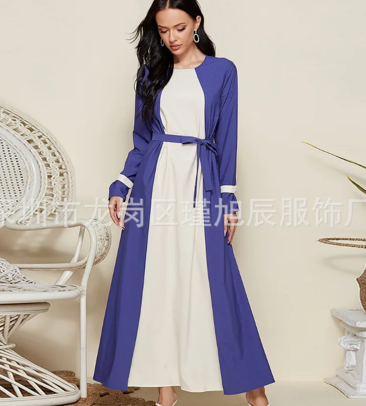 

2021 Ramadan sweet Bohemian dress with round neck and big swing dress