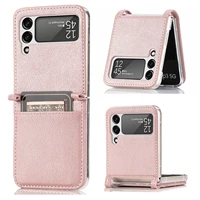 pu leather phone case for samsung galaxy z flip 3 5g wallet card slot cover for samsung galaxy z flip 3 tpu bumper frame case