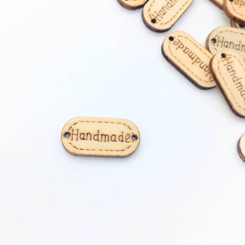 Бирки из натурального дерева с 2 отверстиями 100 шт. деревянные пуговицы сделай сам