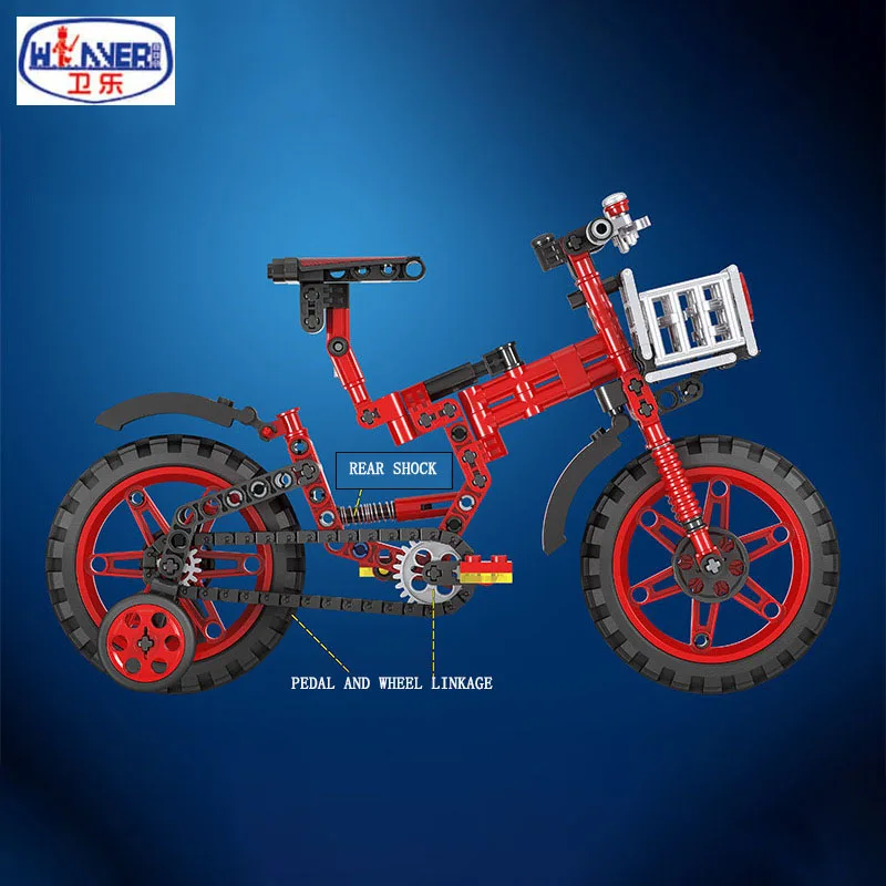 ERBO 235 Pcs Technic/Electronic Blocks Bicycle Racing Sets 1:4 Building Models Kid Toy Enlighten Bricks Toys for Children |