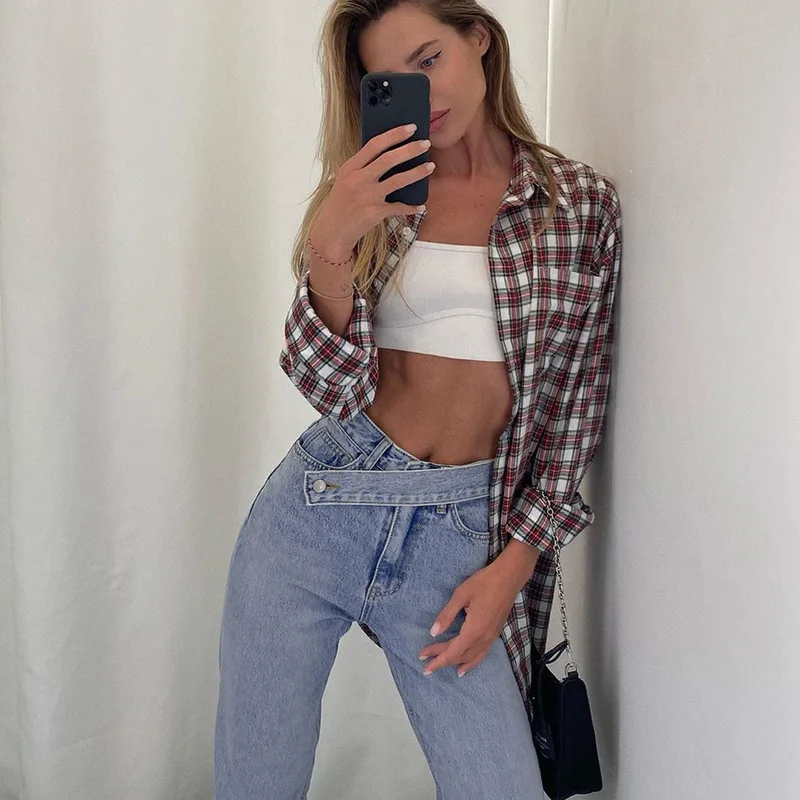 

Streetwear Korean Style Jeans for Women Fashion High Waisted wide leg womens Denim Jeans Harajuku Cargo Pants jeans woman