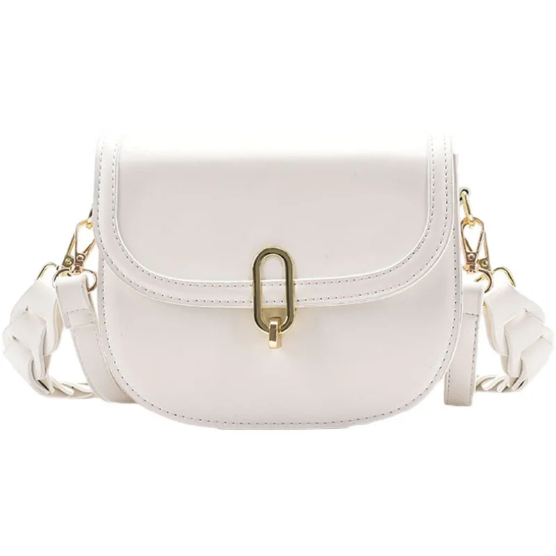 

Pleated Belt Saddle Bag Pu Leather Crossbody Bag for Women 2021 Fashion Sac A Main Female Shoulder Bag Female Handbag and Purses