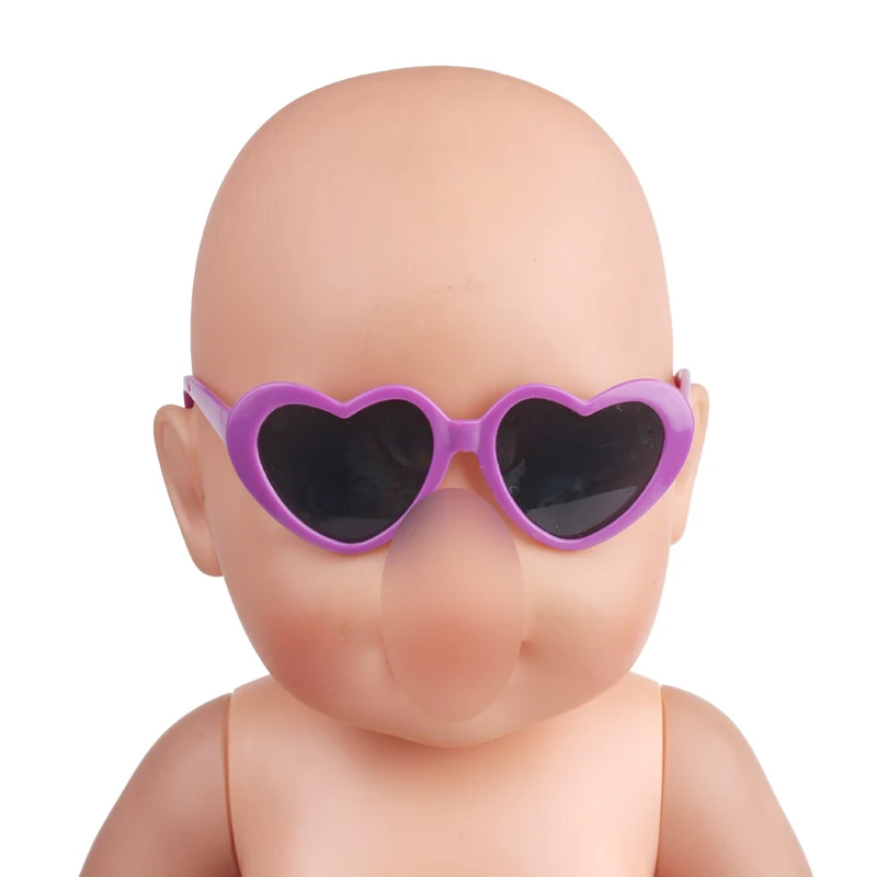 43 см детские куклы очки для новорожденных Ретро стиль сердце черные